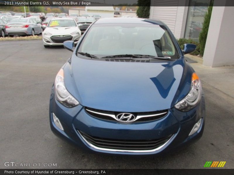 Windy Sea Blue / Beige 2013 Hyundai Elantra GLS