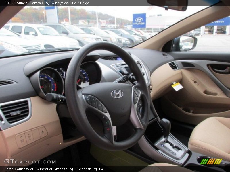 Windy Sea Blue / Beige 2013 Hyundai Elantra GLS