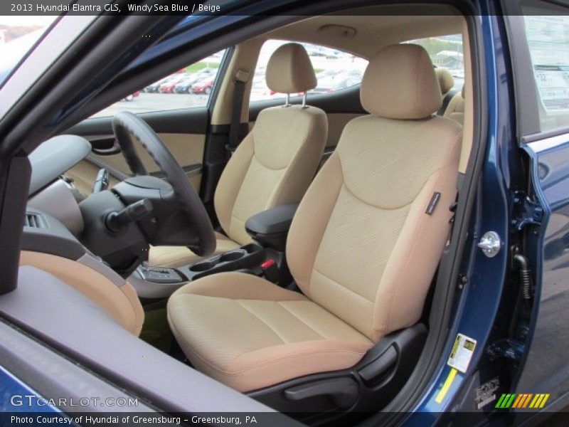 Windy Sea Blue / Beige 2013 Hyundai Elantra GLS