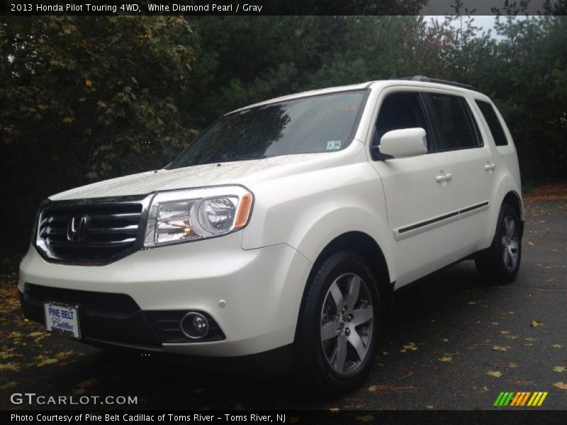 White Diamond Pearl / Gray 2013 Honda Pilot Touring 4WD