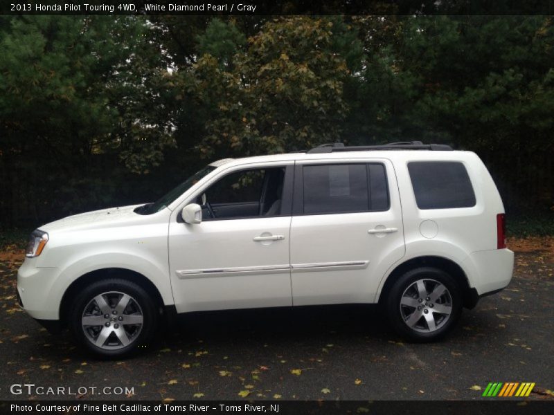 White Diamond Pearl / Gray 2013 Honda Pilot Touring 4WD