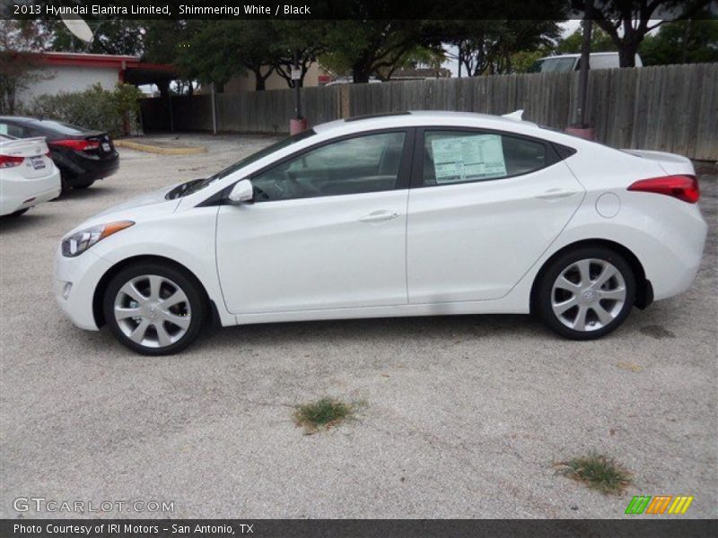 Shimmering White / Black 2013 Hyundai Elantra Limited