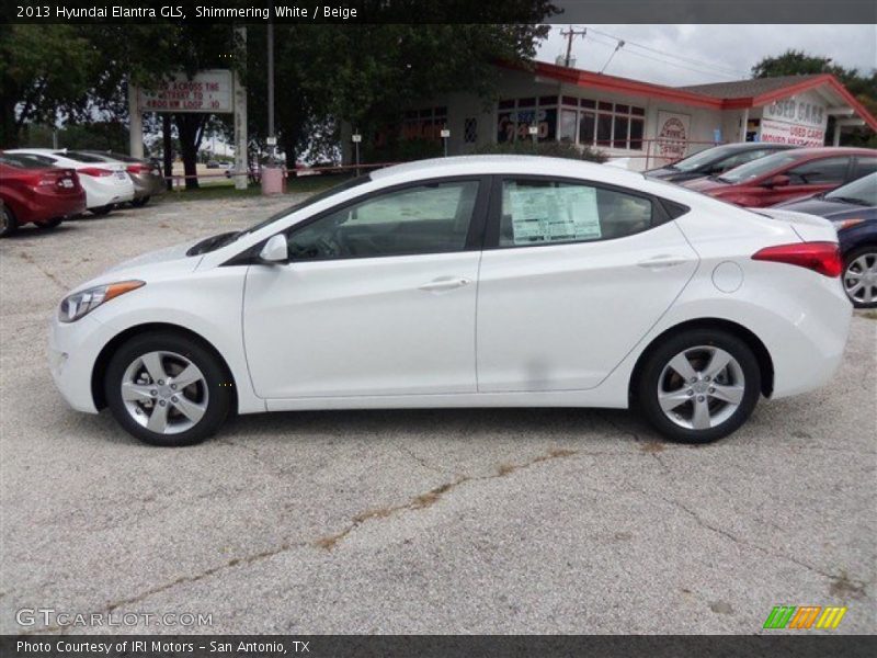 Shimmering White / Beige 2013 Hyundai Elantra GLS