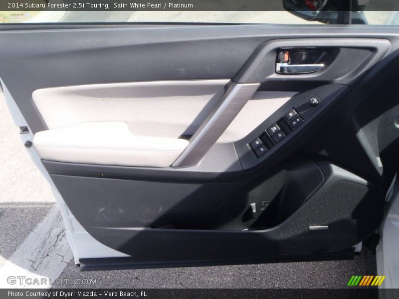 Satin White Pearl / Platinum 2014 Subaru Forester 2.5i Touring