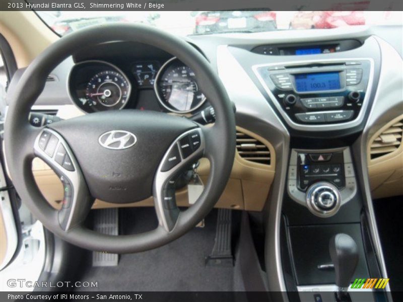 Shimmering White / Beige 2013 Hyundai Elantra GLS