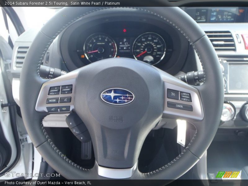 Satin White Pearl / Platinum 2014 Subaru Forester 2.5i Touring