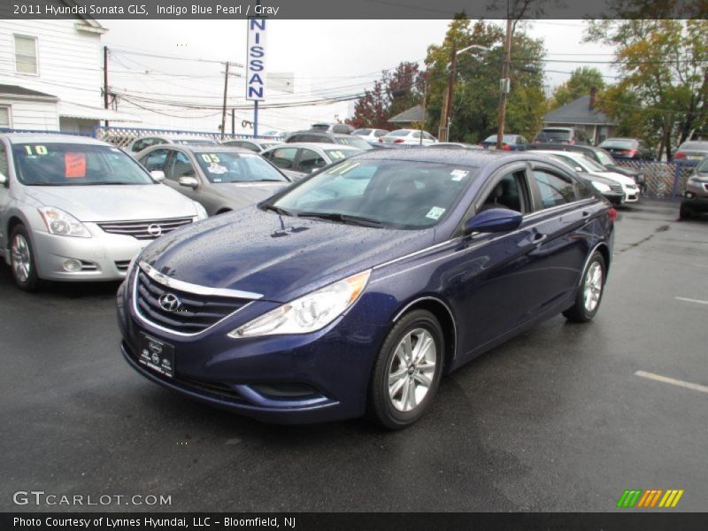 Indigo Blue Pearl / Gray 2011 Hyundai Sonata GLS