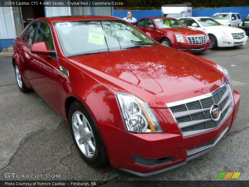 Crystal Red / Cashmere/Cocoa 2009 Cadillac CTS 4 AWD Sedan