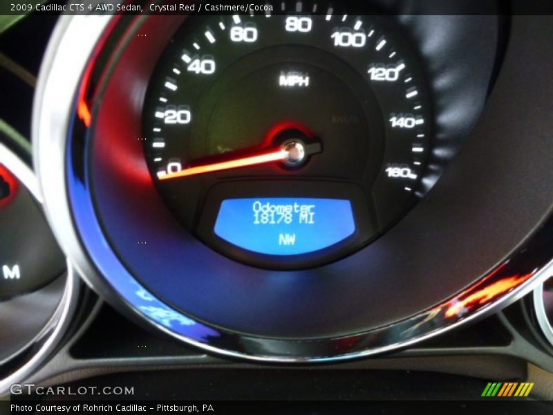 Crystal Red / Cashmere/Cocoa 2009 Cadillac CTS 4 AWD Sedan