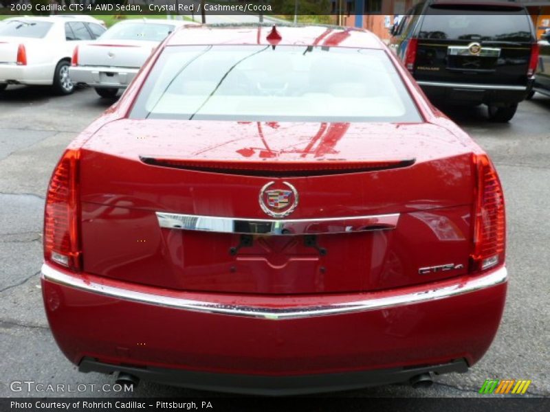 Crystal Red / Cashmere/Cocoa 2009 Cadillac CTS 4 AWD Sedan