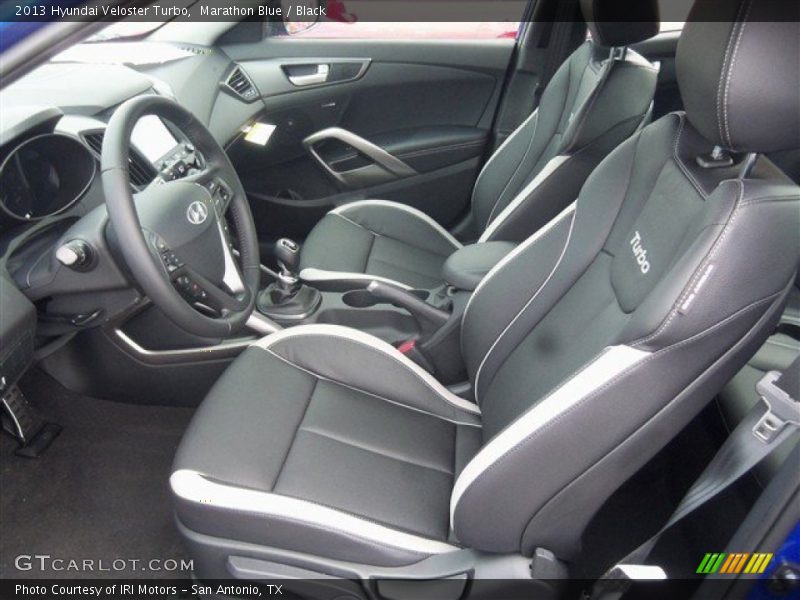 Marathon Blue / Black 2013 Hyundai Veloster Turbo