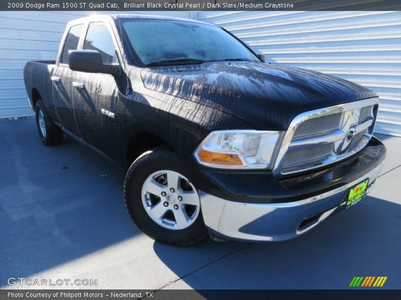 Brilliant Black Crystal Pearl / Dark Slate/Medium Graystone 2009 Dodge Ram 1500 ST Quad Cab