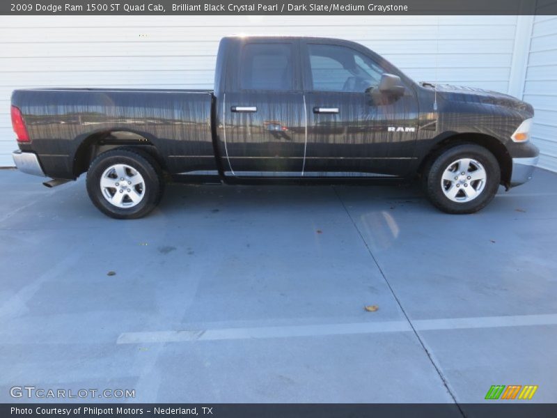Brilliant Black Crystal Pearl / Dark Slate/Medium Graystone 2009 Dodge Ram 1500 ST Quad Cab