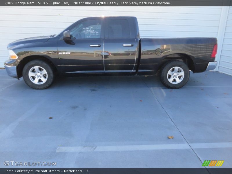 Brilliant Black Crystal Pearl / Dark Slate/Medium Graystone 2009 Dodge Ram 1500 ST Quad Cab