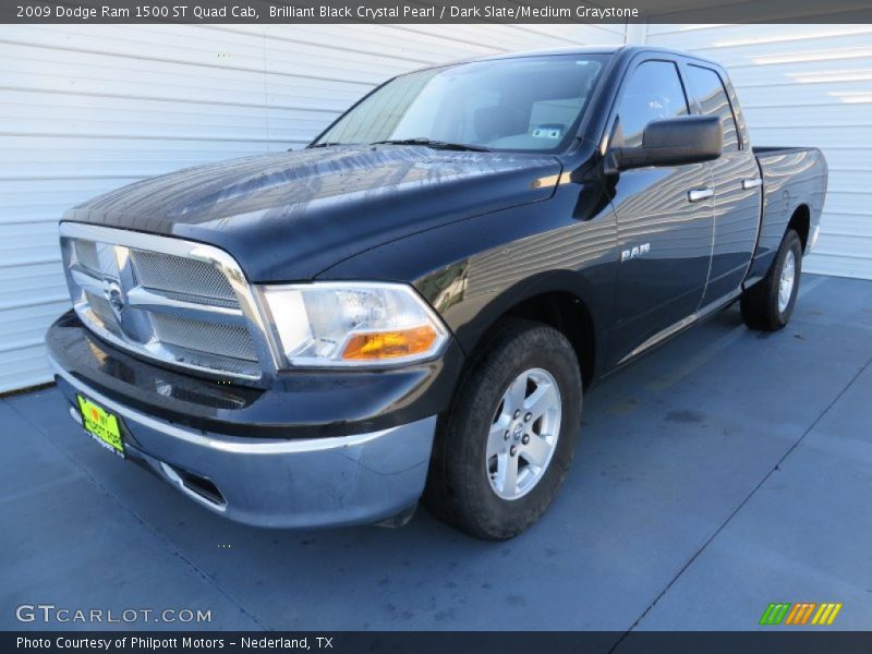 Brilliant Black Crystal Pearl / Dark Slate/Medium Graystone 2009 Dodge Ram 1500 ST Quad Cab