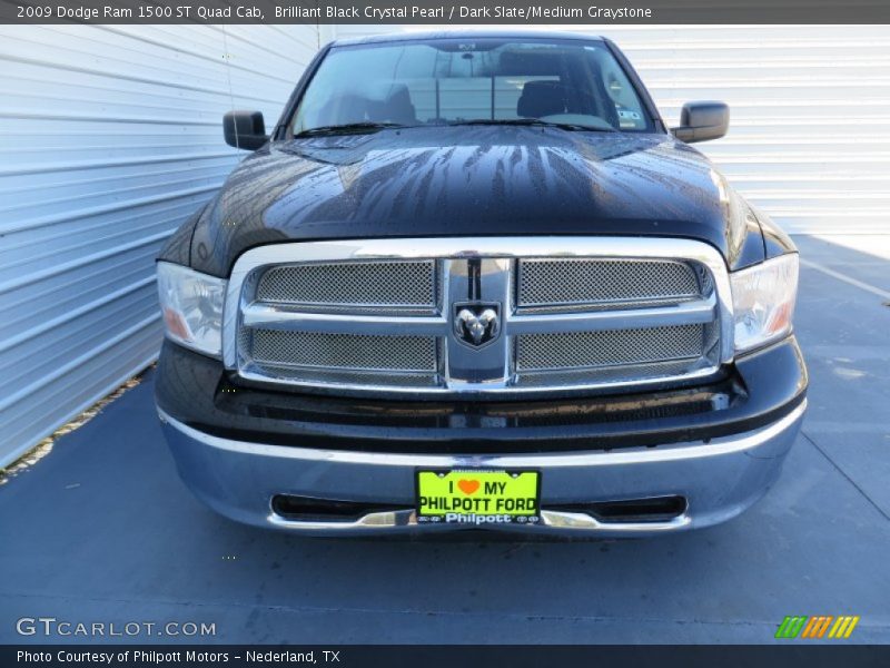 Brilliant Black Crystal Pearl / Dark Slate/Medium Graystone 2009 Dodge Ram 1500 ST Quad Cab