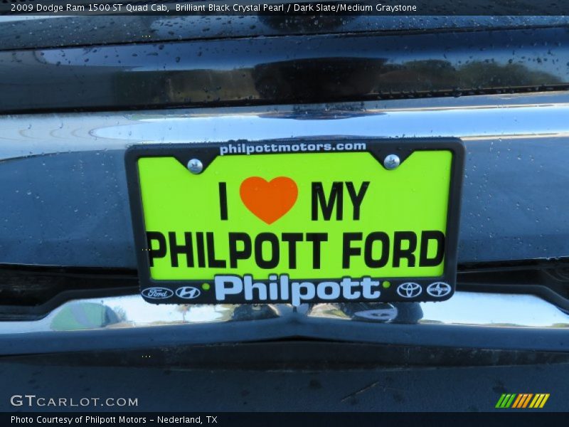 Brilliant Black Crystal Pearl / Dark Slate/Medium Graystone 2009 Dodge Ram 1500 ST Quad Cab