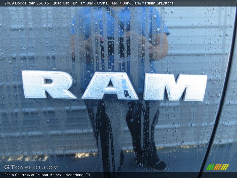 Brilliant Black Crystal Pearl / Dark Slate/Medium Graystone 2009 Dodge Ram 1500 ST Quad Cab