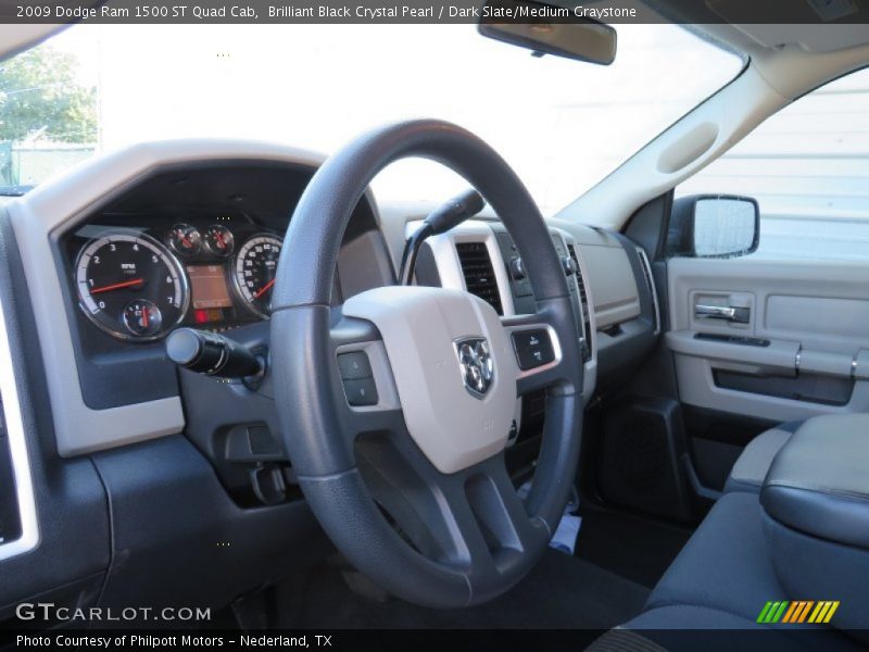 Brilliant Black Crystal Pearl / Dark Slate/Medium Graystone 2009 Dodge Ram 1500 ST Quad Cab