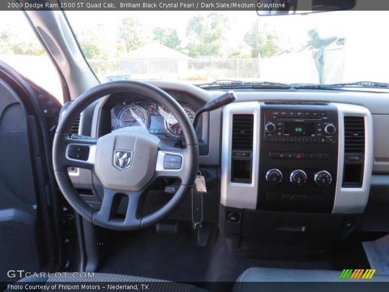 Brilliant Black Crystal Pearl / Dark Slate/Medium Graystone 2009 Dodge Ram 1500 ST Quad Cab