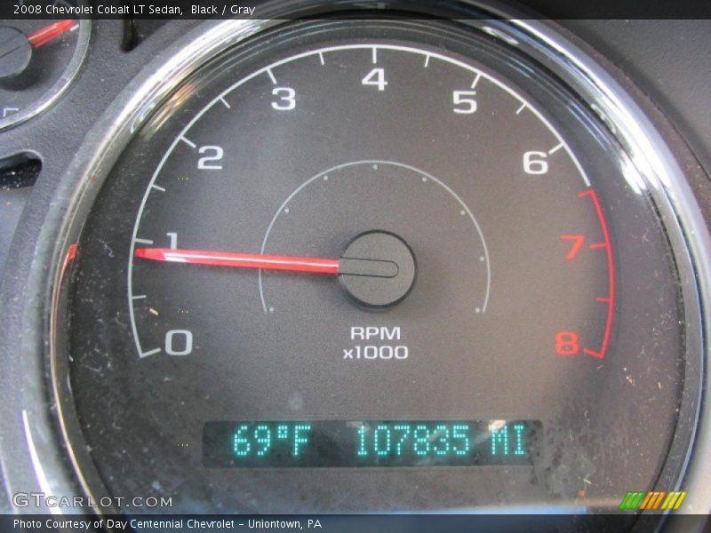 Black / Gray 2008 Chevrolet Cobalt LT Sedan