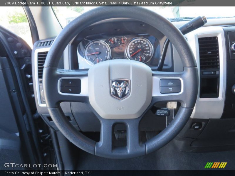 Brilliant Black Crystal Pearl / Dark Slate/Medium Graystone 2009 Dodge Ram 1500 ST Quad Cab