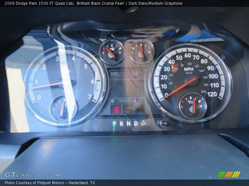 Brilliant Black Crystal Pearl / Dark Slate/Medium Graystone 2009 Dodge Ram 1500 ST Quad Cab