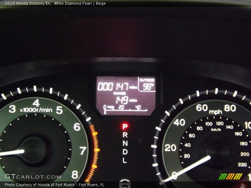 White Diamond Pearl / Beige 2014 Honda Odyssey EX