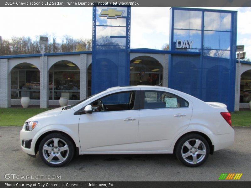 White Diamond Tricoat / Jet Black/Brick 2014 Chevrolet Sonic LTZ Sedan