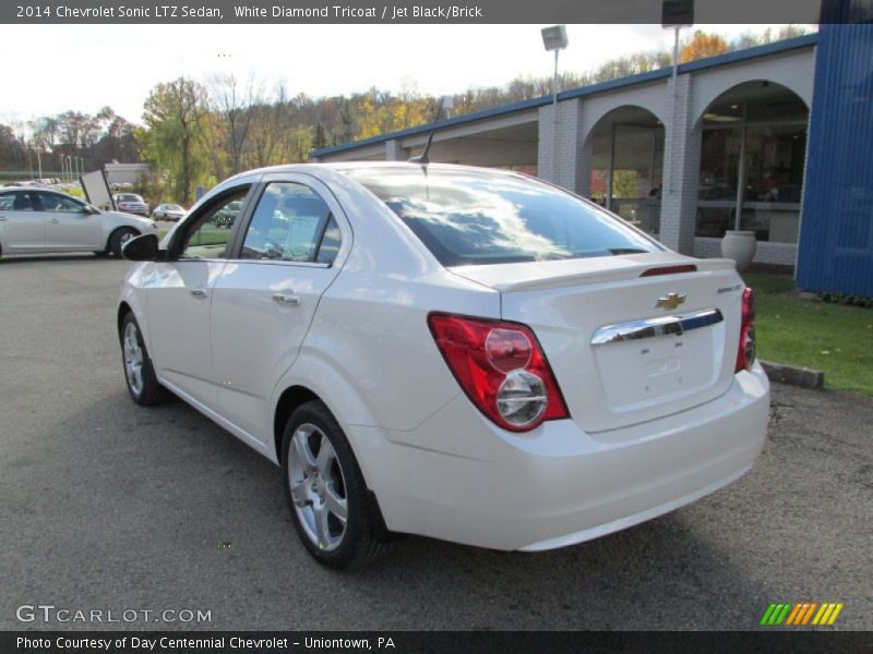 White Diamond Tricoat / Jet Black/Brick 2014 Chevrolet Sonic LTZ Sedan