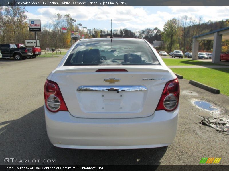 White Diamond Tricoat / Jet Black/Brick 2014 Chevrolet Sonic LTZ Sedan