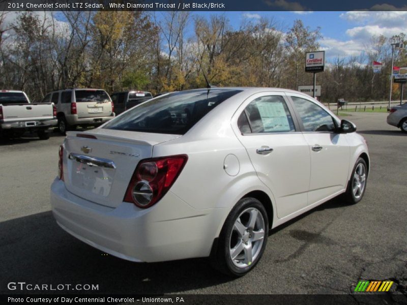 White Diamond Tricoat / Jet Black/Brick 2014 Chevrolet Sonic LTZ Sedan