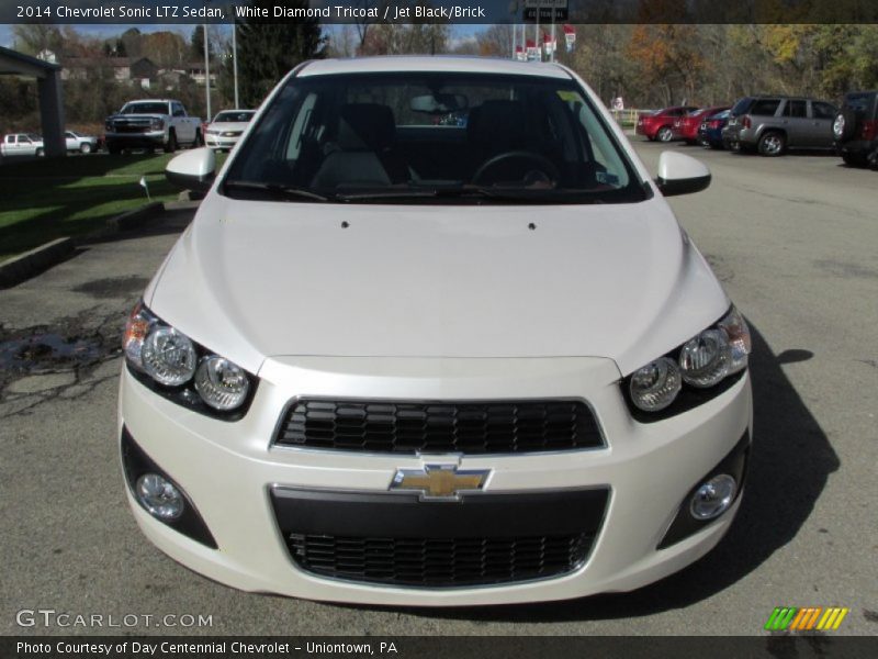 White Diamond Tricoat / Jet Black/Brick 2014 Chevrolet Sonic LTZ Sedan