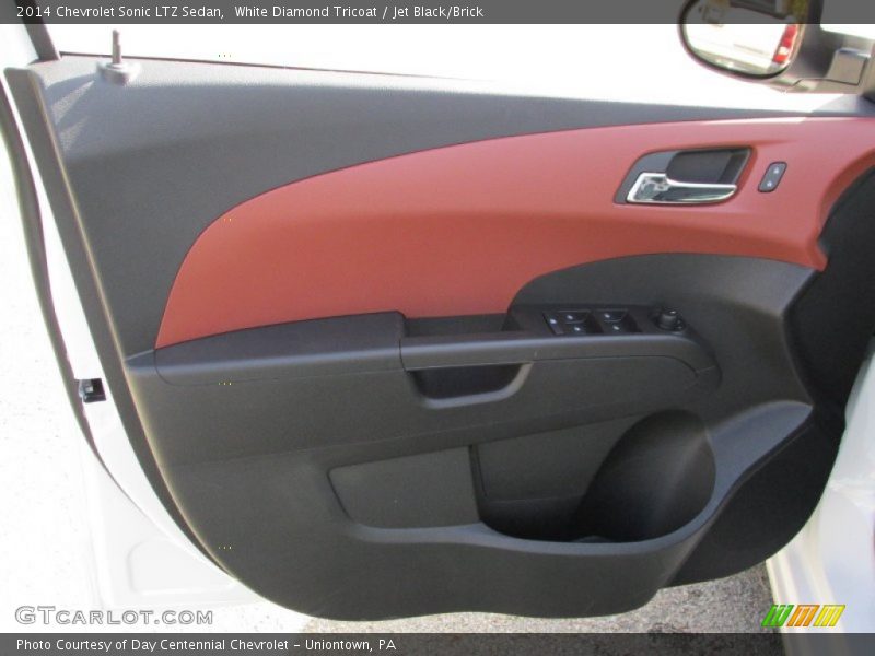 White Diamond Tricoat / Jet Black/Brick 2014 Chevrolet Sonic LTZ Sedan