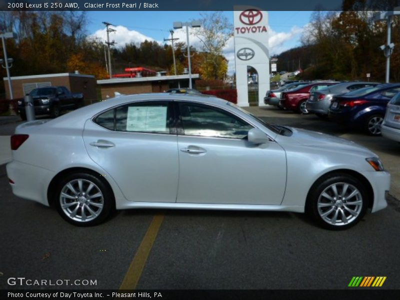 Glacier Frost Pearl / Black 2008 Lexus IS 250 AWD