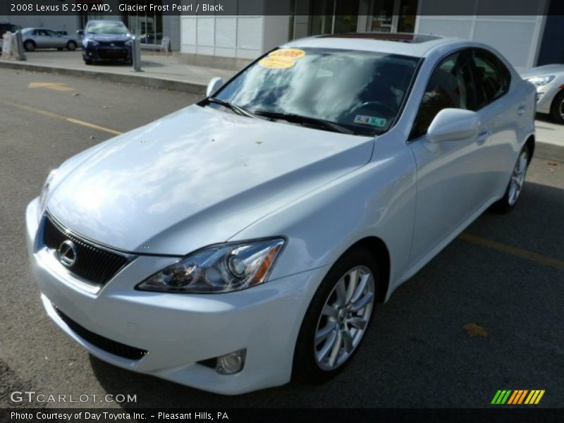 Glacier Frost Pearl / Black 2008 Lexus IS 250 AWD