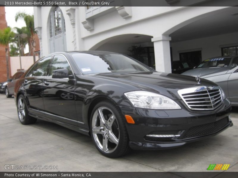 Black / Grey/Dark Grey 2010 Mercedes-Benz S 550 Sedan