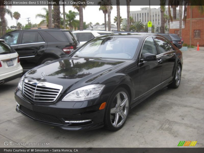 Black / Grey/Dark Grey 2010 Mercedes-Benz S 550 Sedan