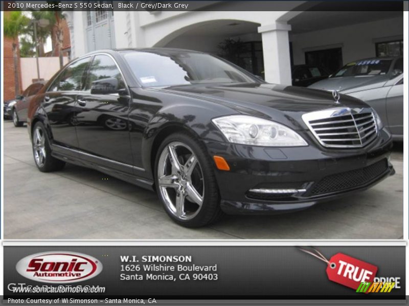 Black / Grey/Dark Grey 2010 Mercedes-Benz S 550 Sedan