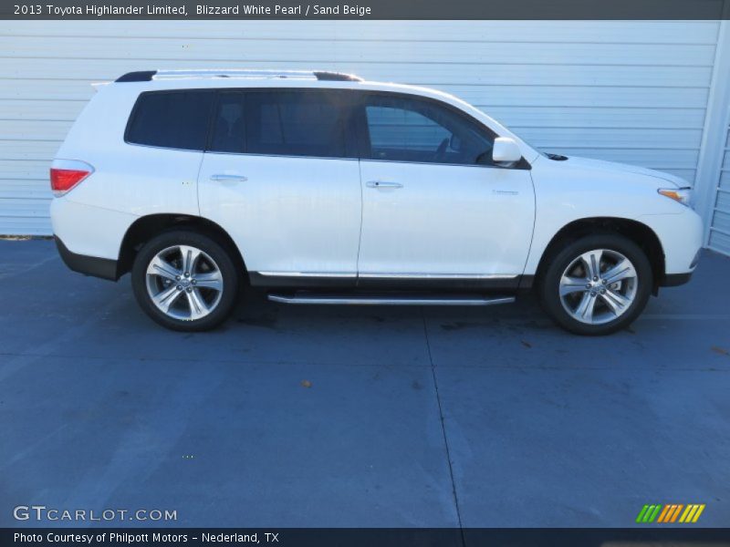 Blizzard White Pearl / Sand Beige 2013 Toyota Highlander Limited