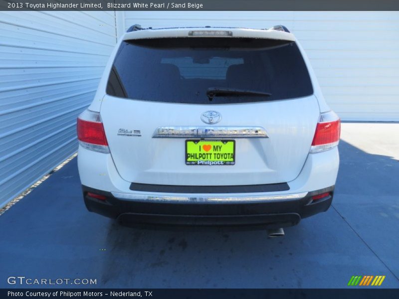 Blizzard White Pearl / Sand Beige 2013 Toyota Highlander Limited