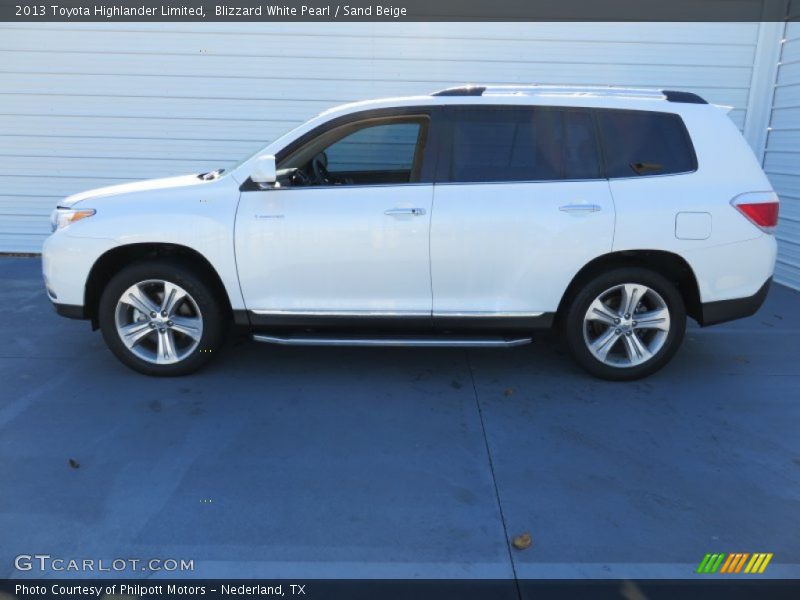 Blizzard White Pearl / Sand Beige 2013 Toyota Highlander Limited