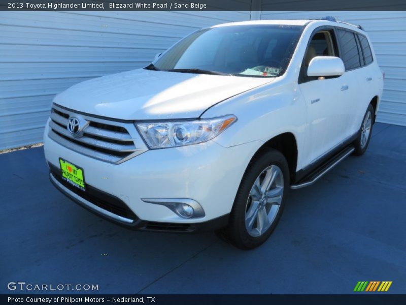 Blizzard White Pearl / Sand Beige 2013 Toyota Highlander Limited