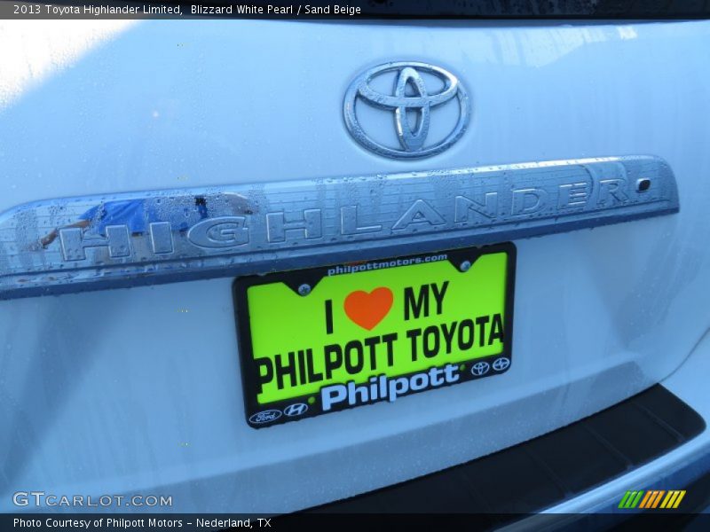 Blizzard White Pearl / Sand Beige 2013 Toyota Highlander Limited