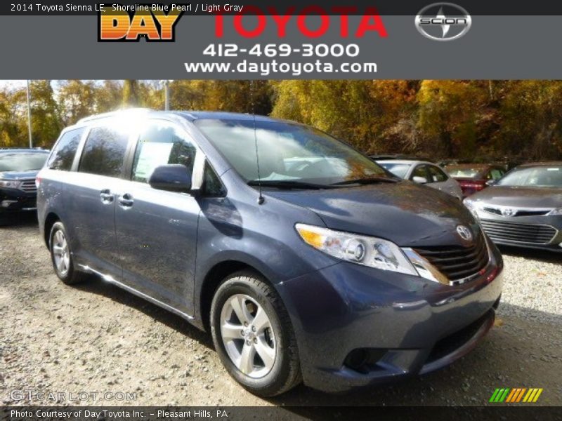 Shoreline Blue Pearl / Light Gray 2014 Toyota Sienna LE