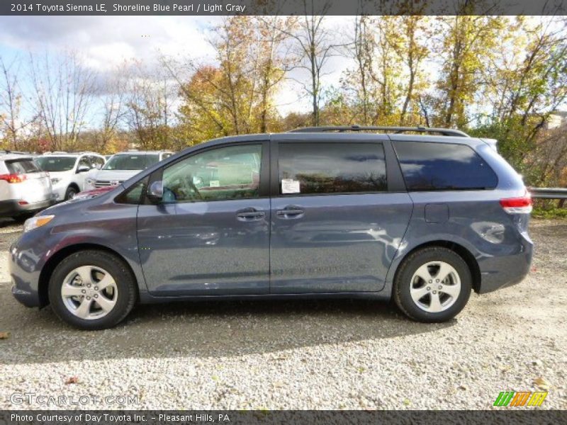 Shoreline Blue Pearl / Light Gray 2014 Toyota Sienna LE