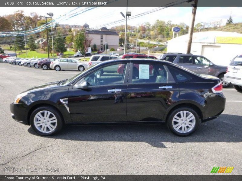 Ebony Black / Charcoal Black 2009 Ford Focus SEL Sedan
