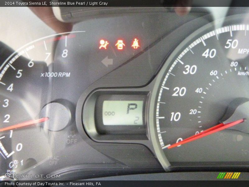 Shoreline Blue Pearl / Light Gray 2014 Toyota Sienna LE