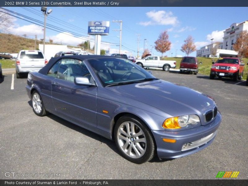 Steel Blue Metallic / Grey 2002 BMW 3 Series 330i Convertible