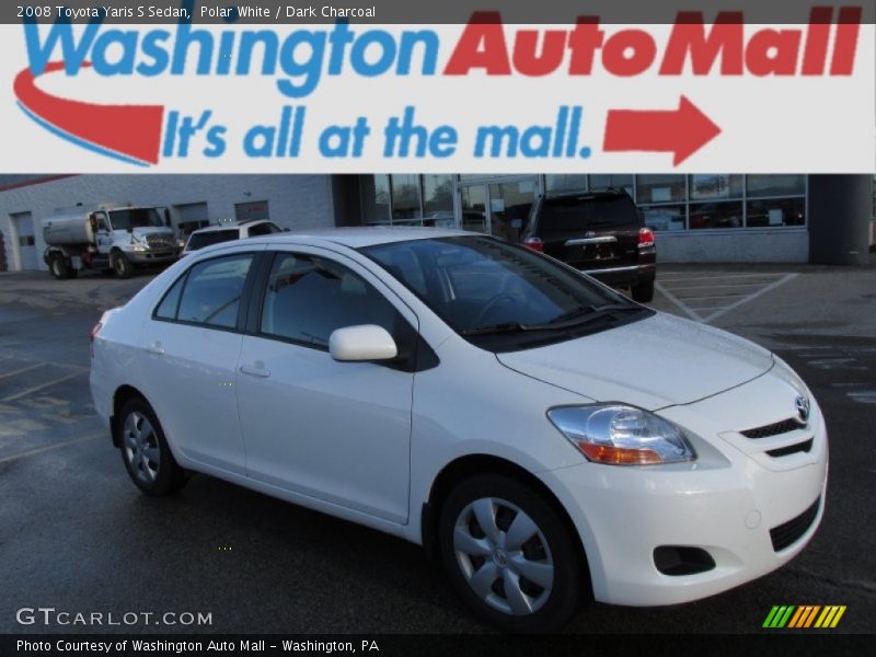 Polar White / Dark Charcoal 2008 Toyota Yaris S Sedan